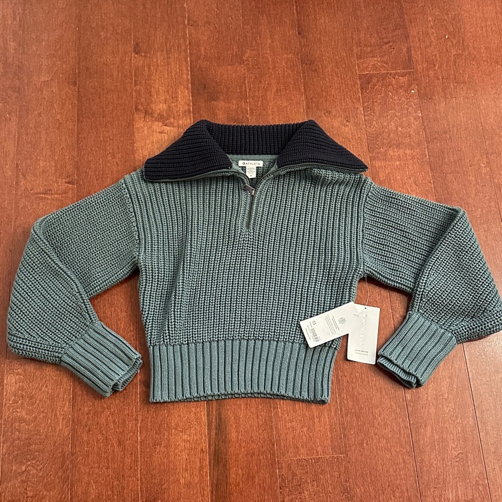 Athleta Alder Cropped Knit Sweater NWT Size Medium